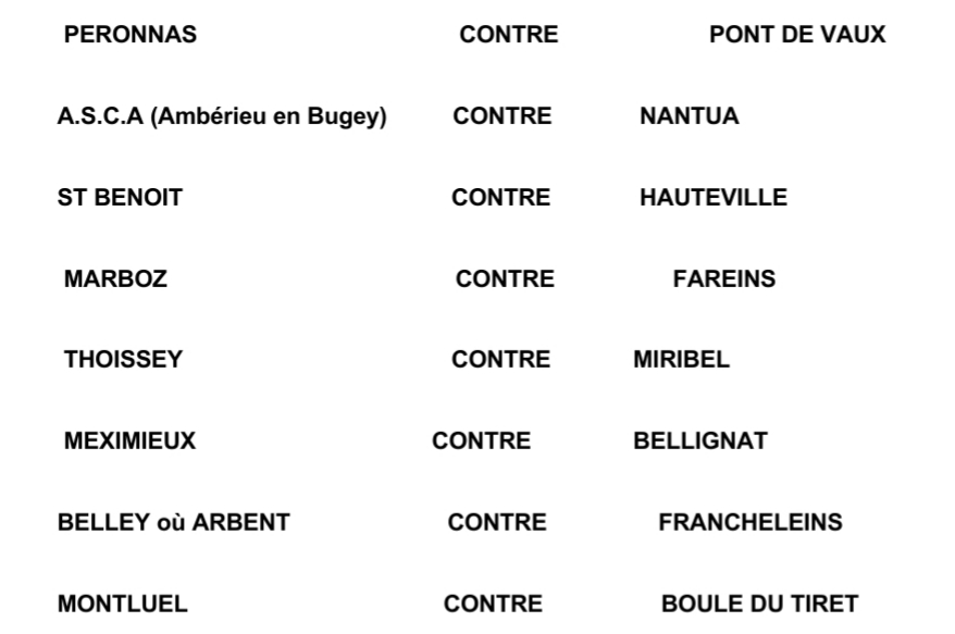 Tirage du 2eme tour départemental de la coupe de France.