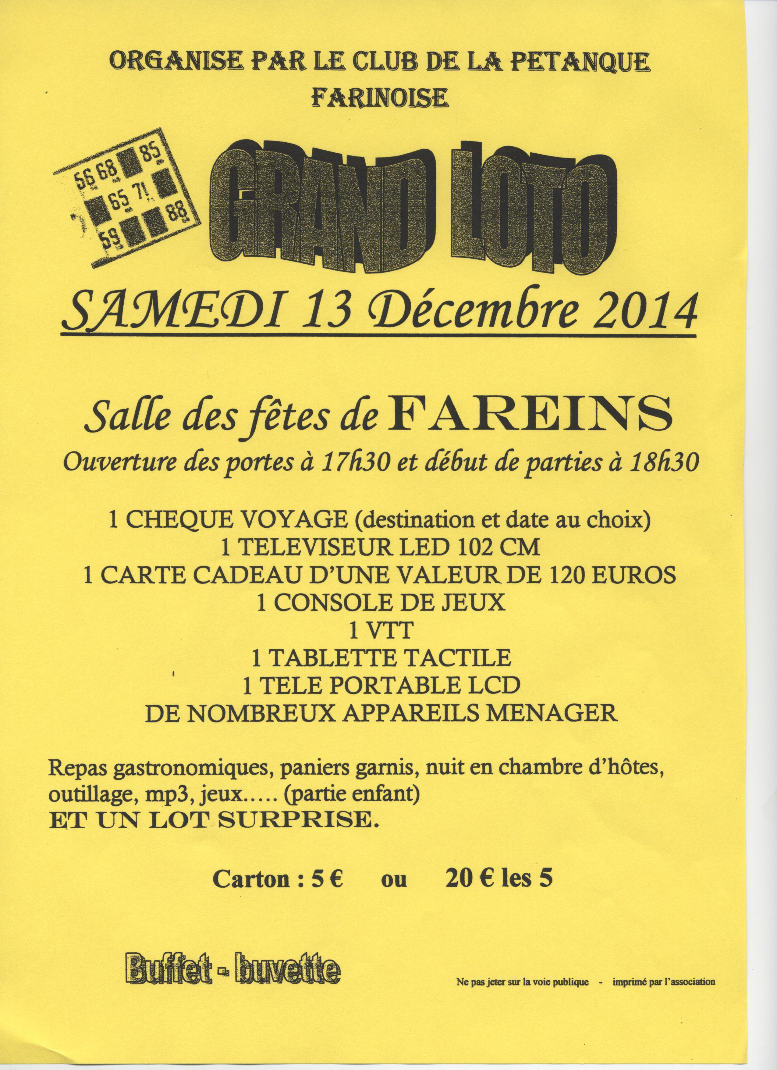 Loto du club 2014. Loto du club 2014.