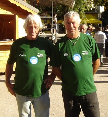 Photo : GUY BOREL (GAP ALPES PETANQUE) et Yves VIEUX (BRIANCON SERRE CHEVALIER)