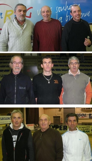 PHOTOS 1 et 2 : vainqueurs et finalistes (CONCOURS B)  PHOTO 3 : L'équipe Alain AUBERT (CONCOURS C)