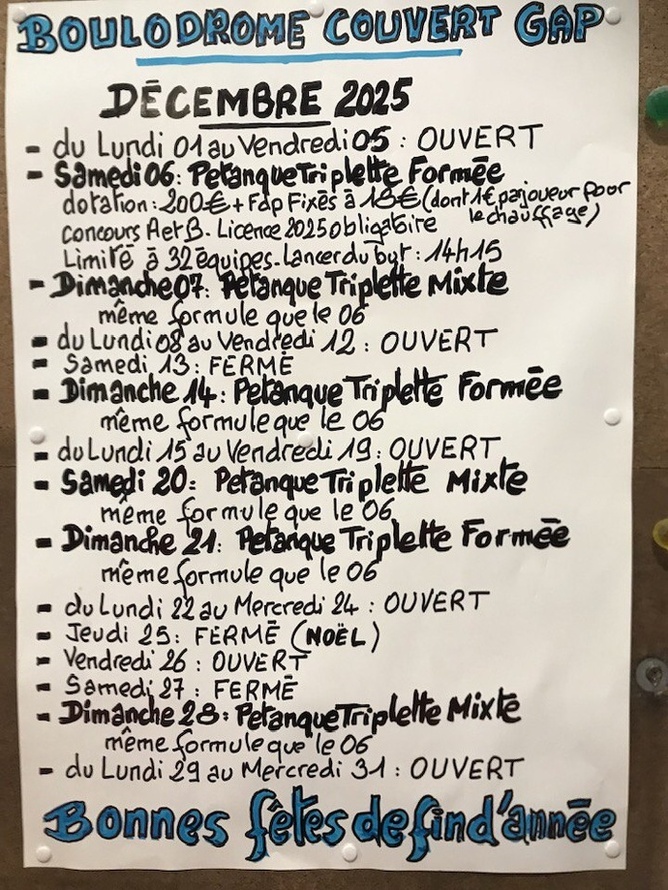 CONCOURS DU MOIS DE DECEMBRE 2025 - LISTE DES INSCRITS ..