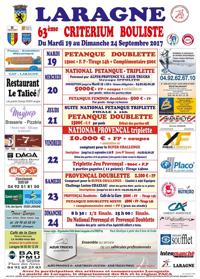 CRITERIUM BOULISTE DE LARAGNE 2017 CRITERIUM BOULISTE DE LARAGNE 2017
