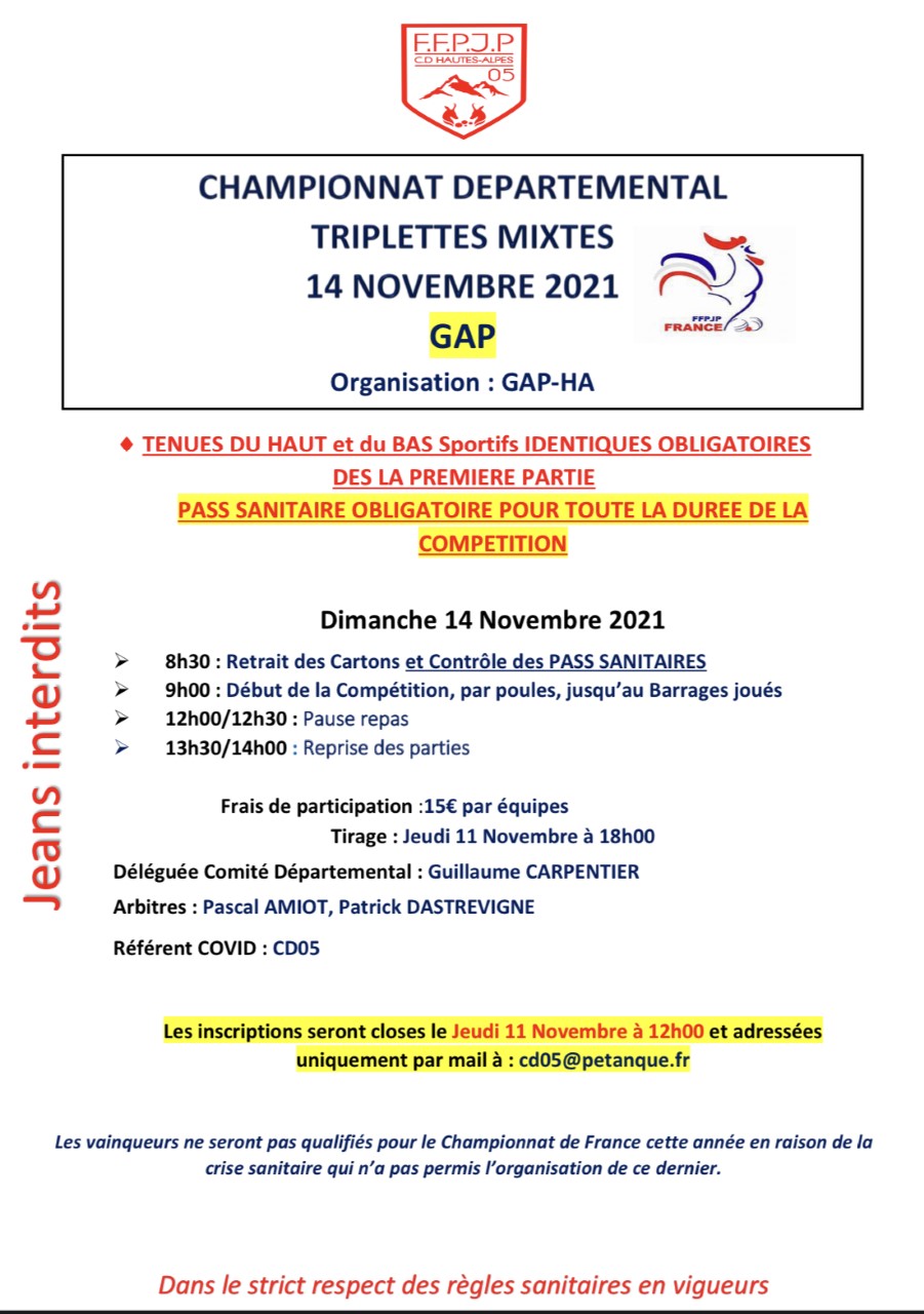 CHAMPIONNAT 05 TRIPLETTE MIXTE AU GAPHA