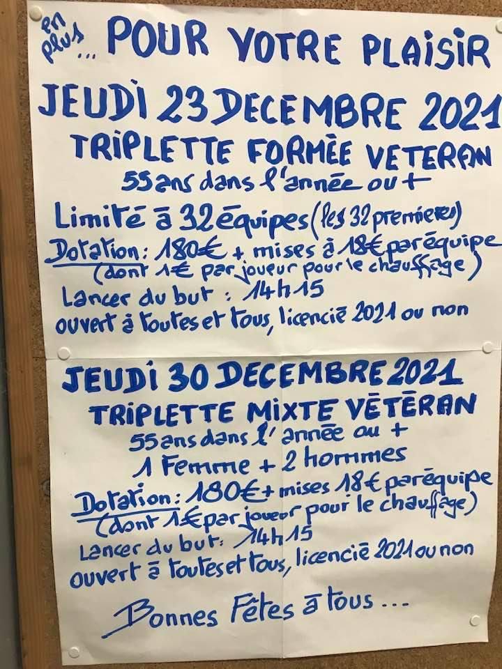CONCOURS VETERAN AU BOULODROME COUVERT DE GAP