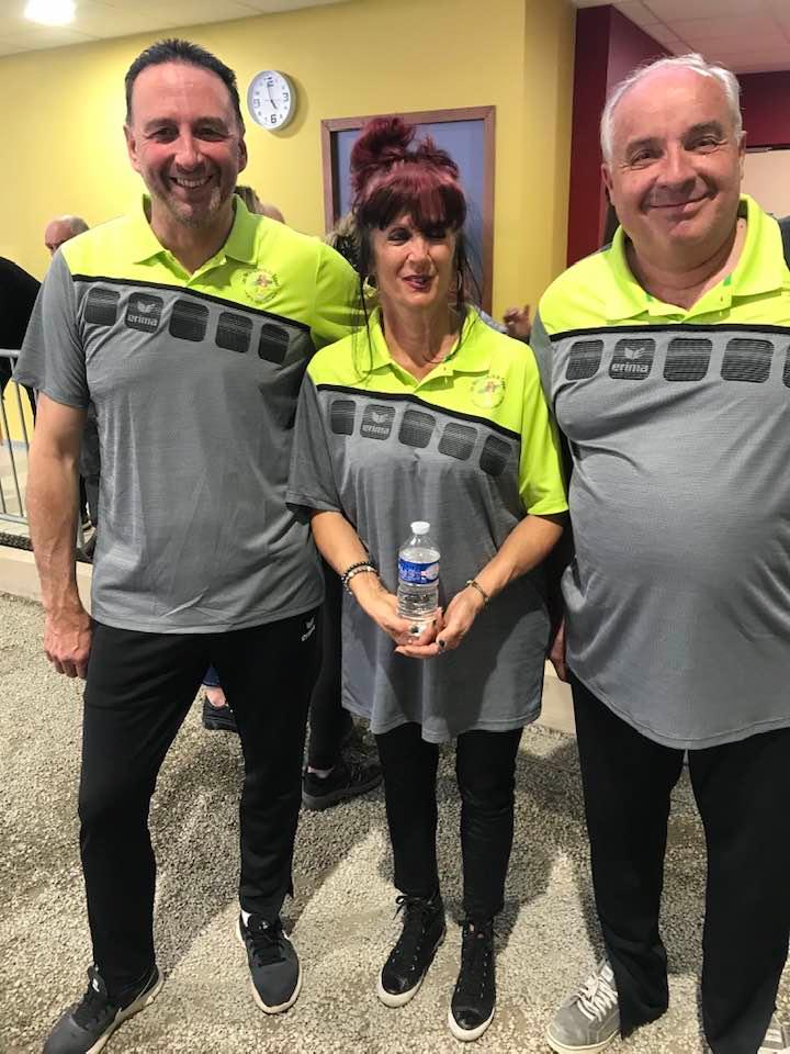 Equipe Pétanqueurs du SAPET : ROUX Lionel - GUEYRAUD Françoise et CEAS Jean-Christophe