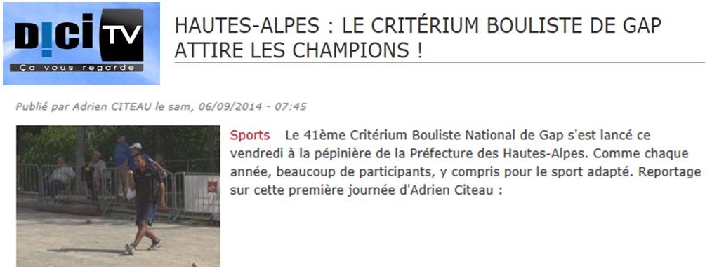 LE CRITERIUM DE GAP AVEC DICI - TV ! LE CRITERIUM DE GAP AVEC DICI - TV !