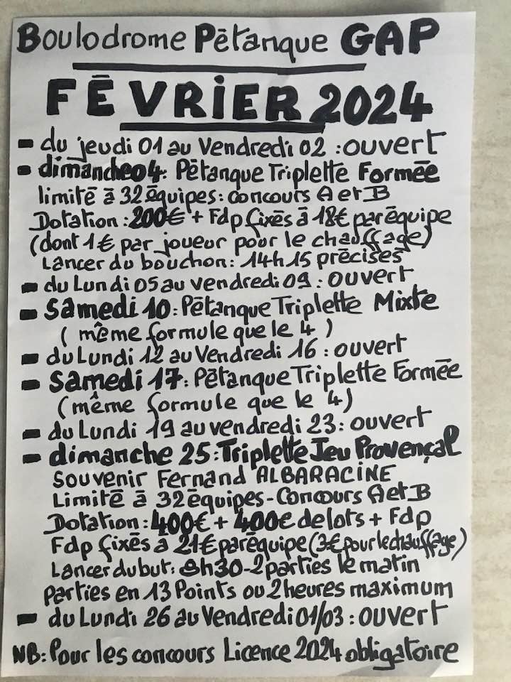 INSCRITS AUX CONCOURS DU MOIS DE FEVRIER 2024 ..