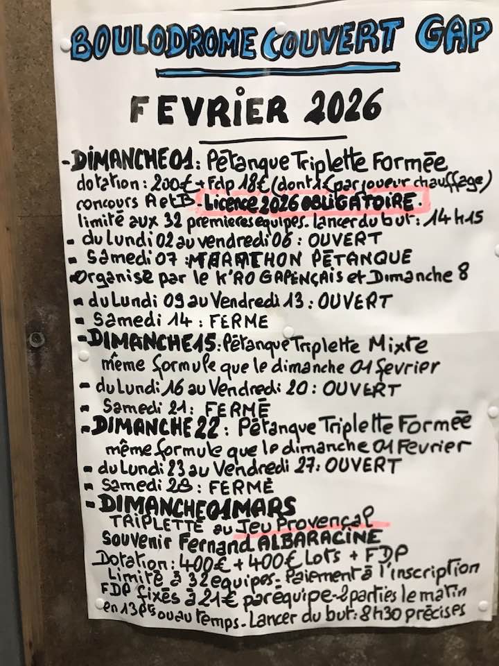 CONCOURS DU MOIS DE FEVRIER ET DU MOIS DE MARS 2026- LISTES DES INSCRITS ..
