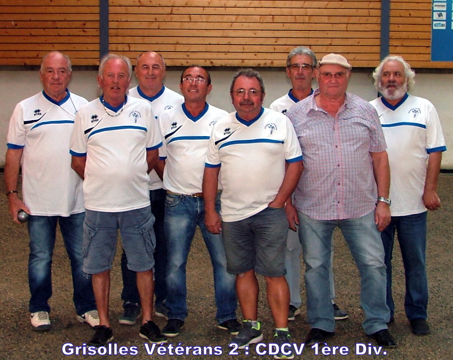 Bilan sportif 2016 N°6 : Les Vétérans 2 en CDCV 1ère Div.
