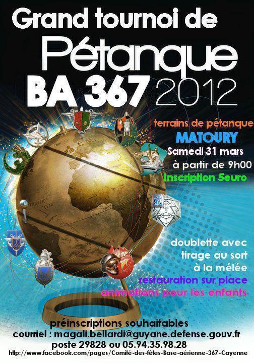 Tournoi de pétanque du 31 mars 2012 de la Base Aérienne