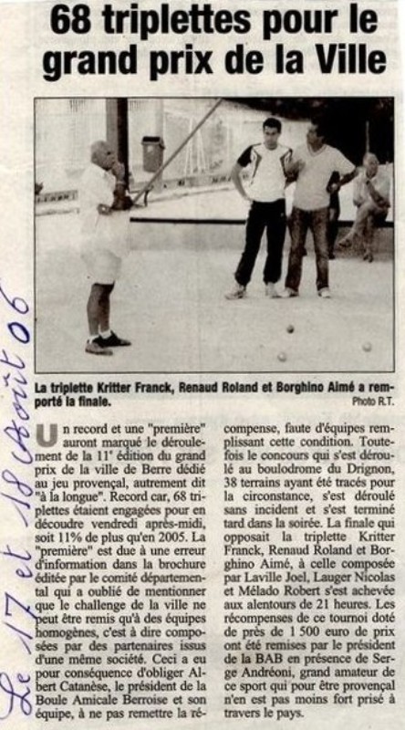 2006 : Le Grand Prix de la Ville 2006 : Le Grand Prix de la Ville