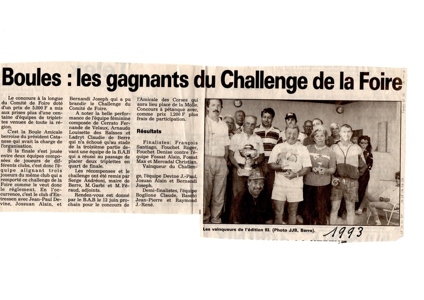 Le Challenge de la Foire de 1993