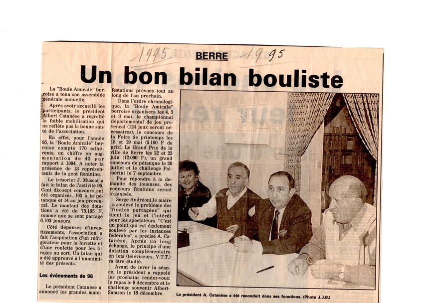 1995 bilan bouliste 1995 bilan bouliste