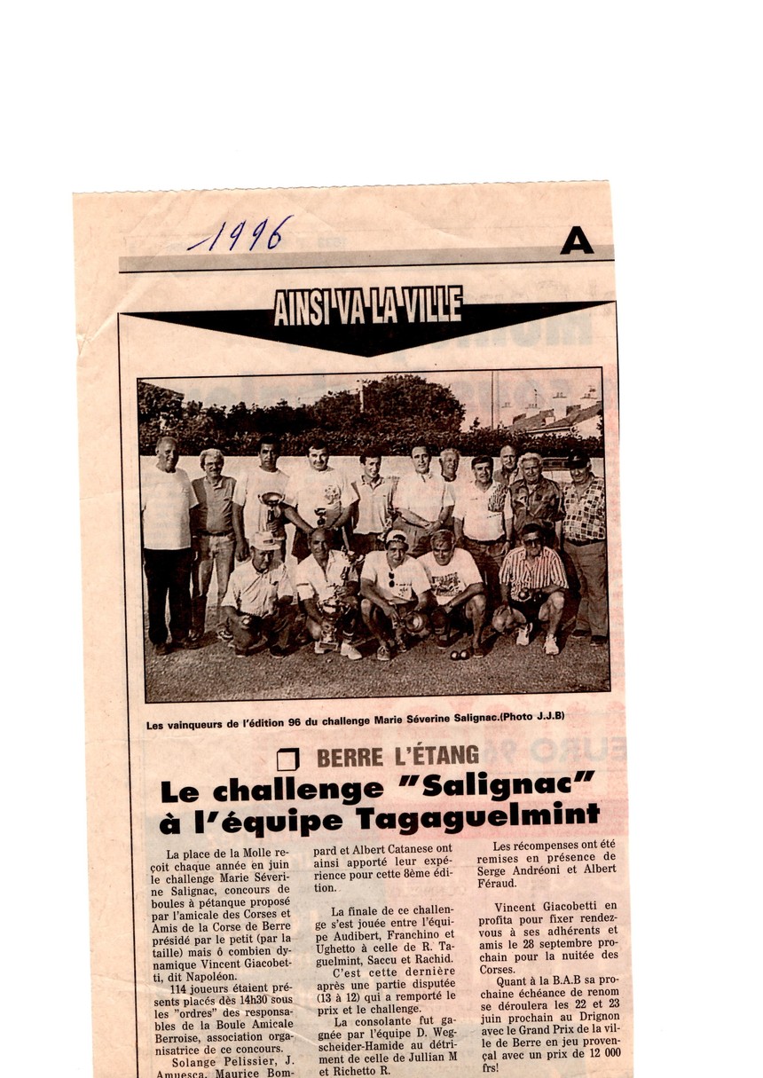 challenge Salignac 1996 challenge Salignac 1996