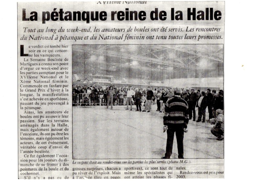 Divers : National Féminin et Pétanque 2002