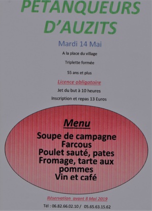 Concours d’animation triplette Vétérans Concours d’animation triplette Vétérans