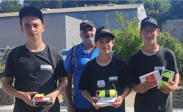 Les vainqueurs en cadet Timothé Durand, Morgan Bou, Mattéo Lopez.