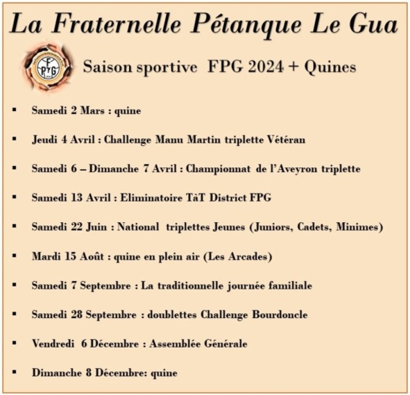 Evénements 2024 FPG