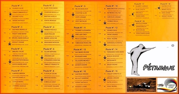 Eliminatoire doublette mixte Eliminatoire doublette mixte