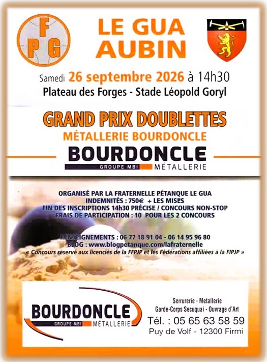 Rappel pour notre Challenge Bourdoncle