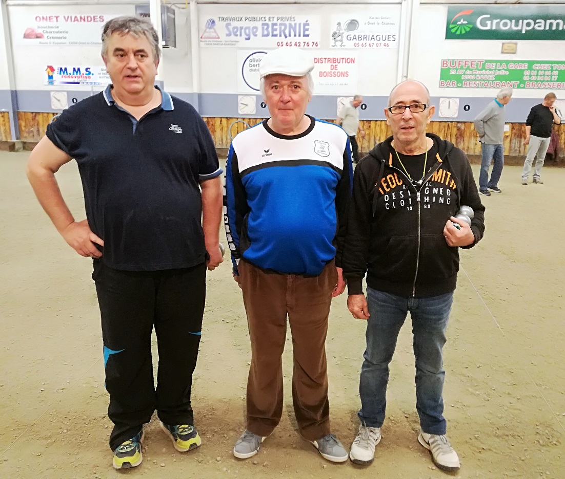 L'équipe homogène du 12 Claude, Alain, Manu; un beau doublé avec St Juéry