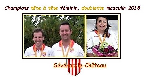 Les Champions Simon Dulucq, Mathieu Cadenet; la Championne Aurélie Bories,