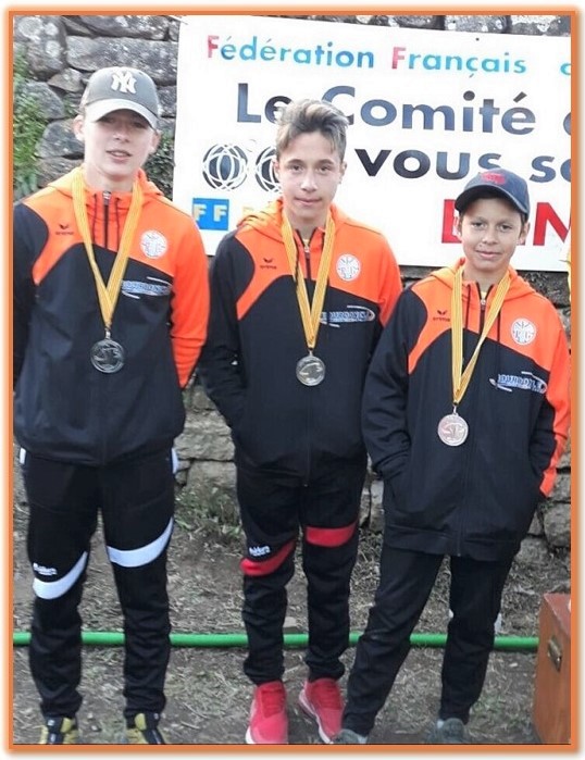 Vice-Champions de l'Aveyron cadets, Gauthier, Antho, Mathieu