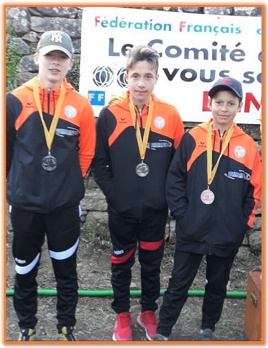Vice-Champions de l'Aveyron cadets, Gauthier, Antho, Mathieu Vice-Champions de l'Aveyron cadets, Gauthier, Antho, Mathieu