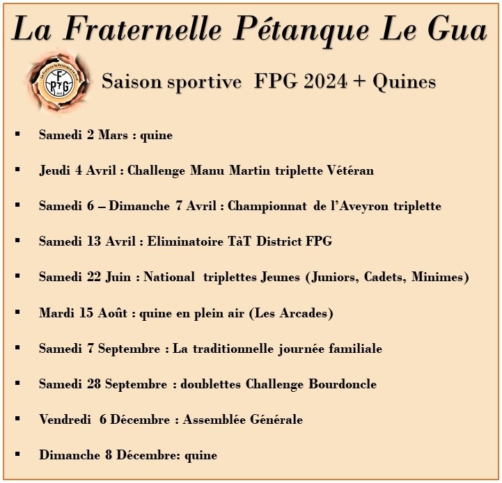 Evénements 2024 FPG