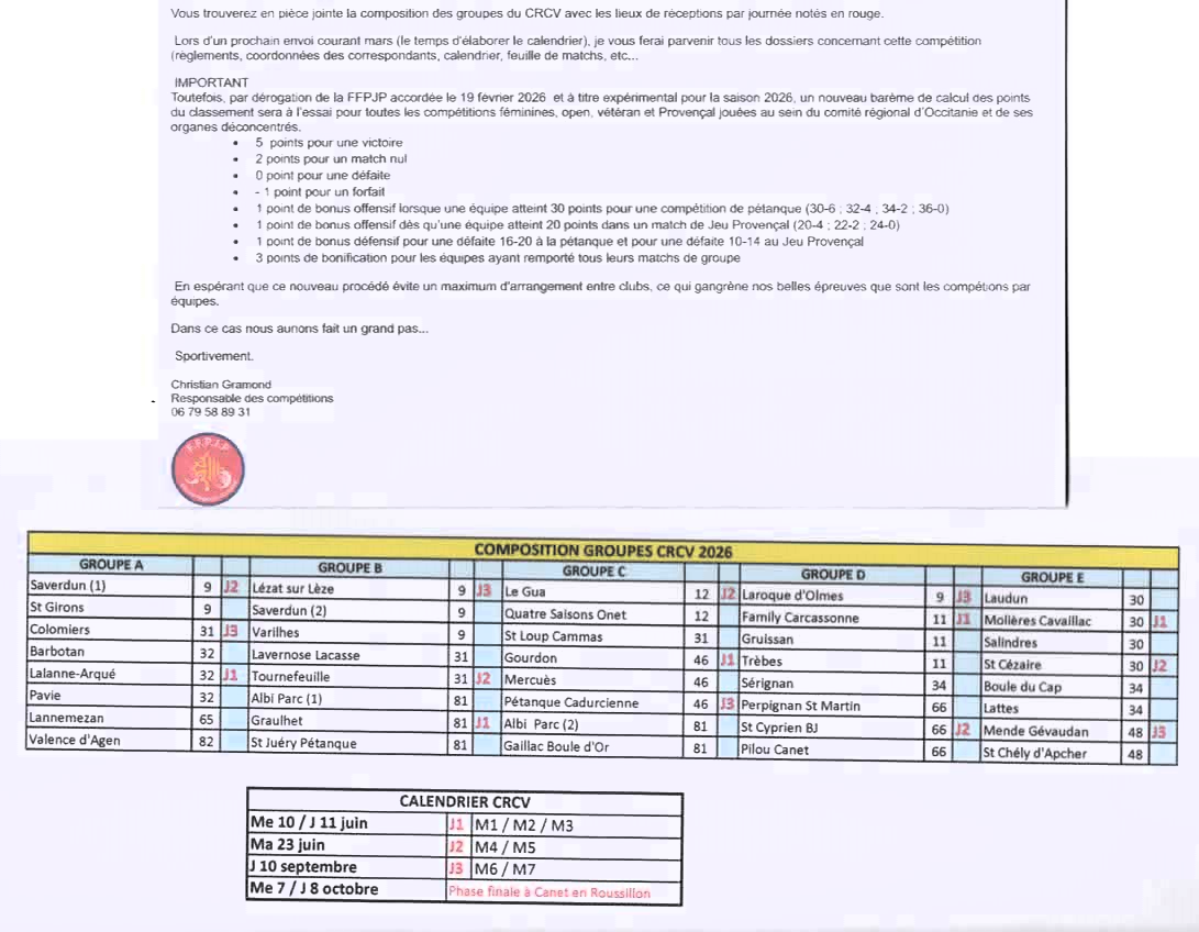 Championnat Régional des Clubs Vétéran