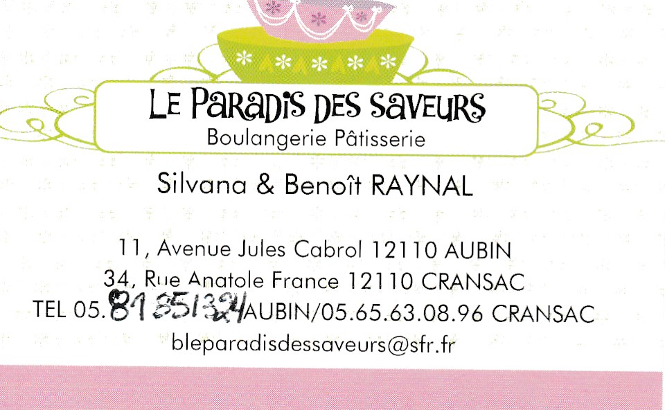 Le Paradis des Saveurs Aubin et Cransac Le Paradis des Saveurs Aubin et Cransac