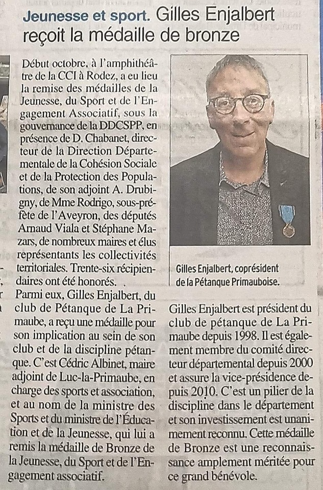Notre co-président médaillé Notre co-président médaillé