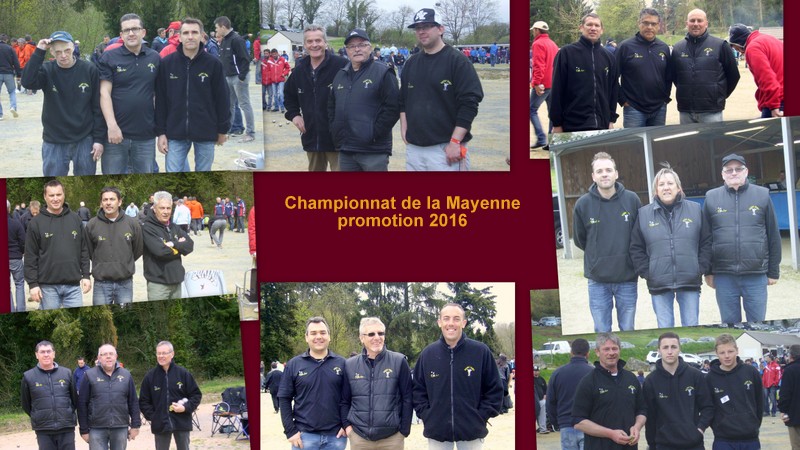 Championnat de la Mayenne Promotion 2016 et triplette jeune