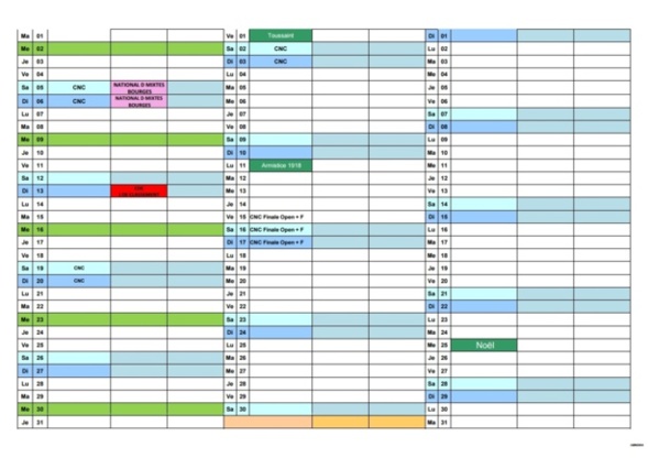 CALENDRIER 2019 des rencontres