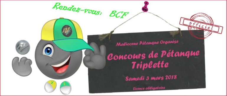 Concours Triplette - 3 mars 2018 Concours Triplette - 3 mars 2018