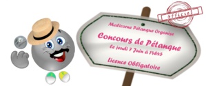 Concours Doublette 55ans et + du 7 Juin 2018