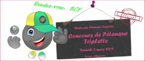 Concours Triplette - 2 mars 2019 Concours Triplette - 2 mars 2019