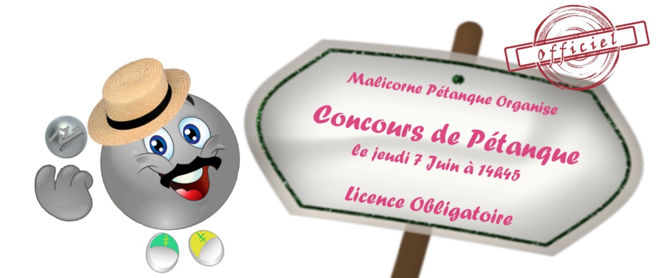 Concours Doublette 55ans et + du 7 Juin 2018