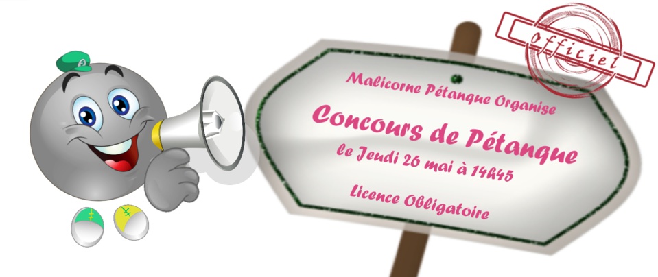 Concours Doublette 55ans et + du 26 Mai 2016