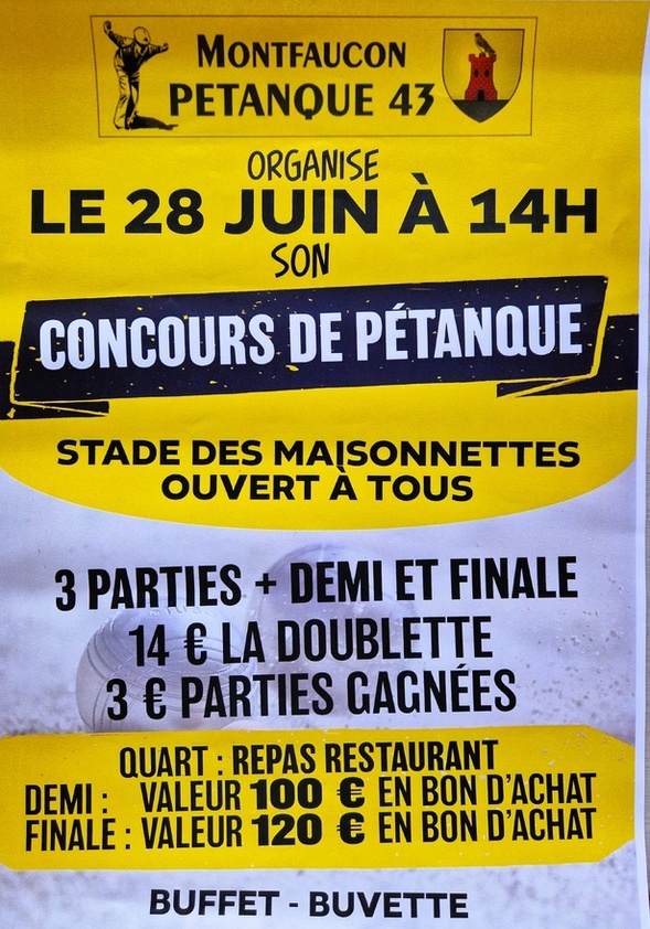 Concours de pétanque du 28 juin Concours de pétanque du 28 juin