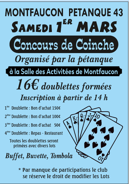 CONCOURS COINCHE 1/03 CONCOURS COINCHE 1/03
