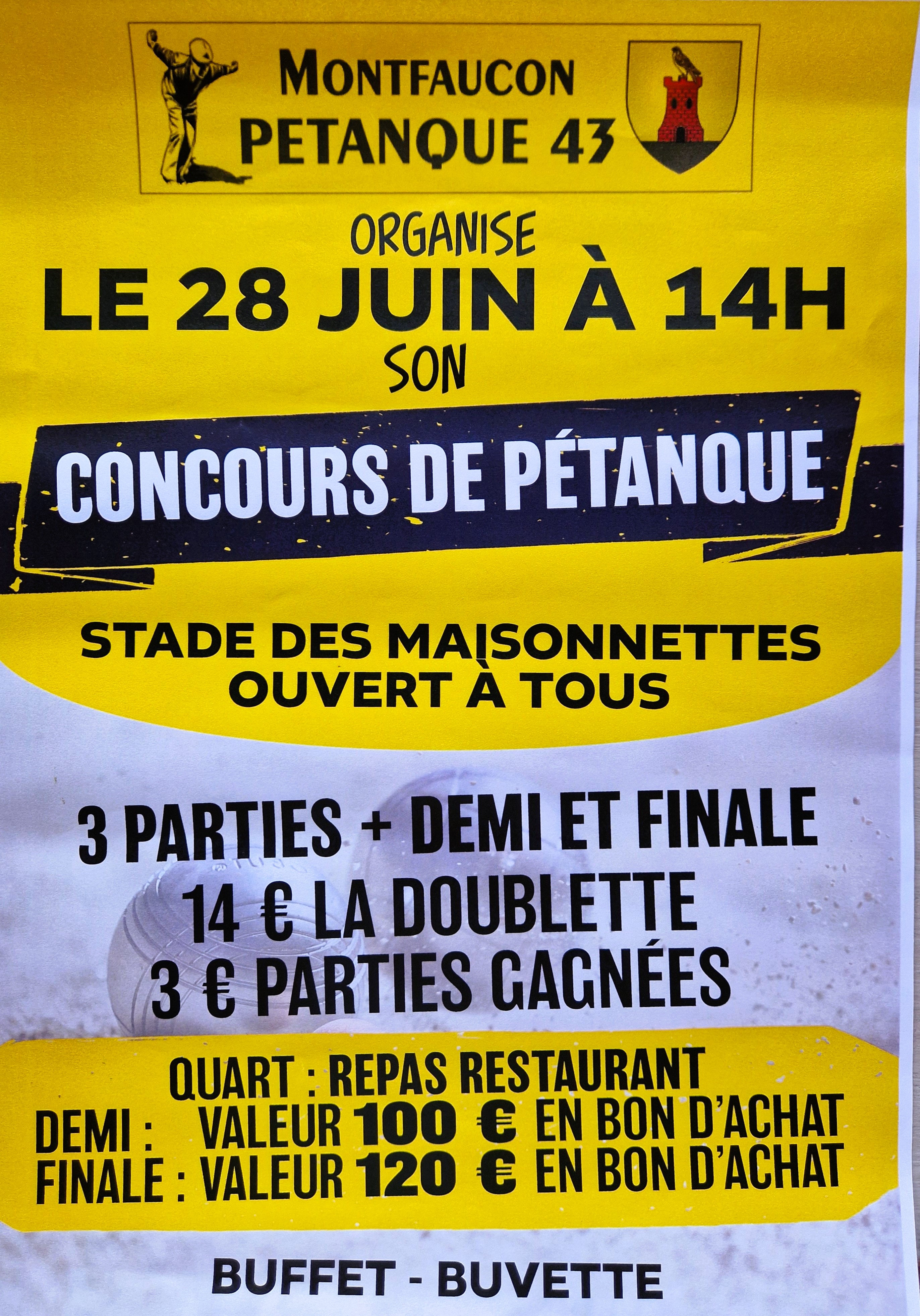 Concours de pétanque du 28 juin Concours de pétanque du 28 juin