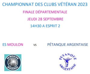 FINALE DÉPARTEMENTALE CDC VÉTÉRAN