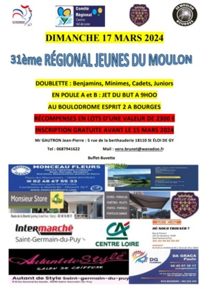 31ème RÉGIONAL JEUNES DU MOULON 31ème RÉGIONAL JEUNES DU MOULON