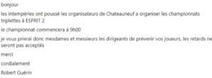 MESSAGE DU COMITÉ DU CHER