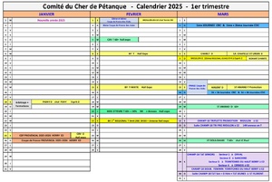 CALENDRIER 2025 DU CD18 CALENDRIER 2025 DU CD18