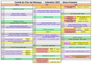CALENDRIER 2025 DU CD18 CALENDRIER 2025 DU CD18