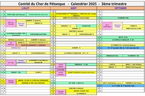 CALENDRIER 2025 DU CD18 CALENDRIER 2025 DU CD18