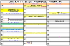 CALENDRIER 2025 DU CD18 CALENDRIER 2025 DU CD18