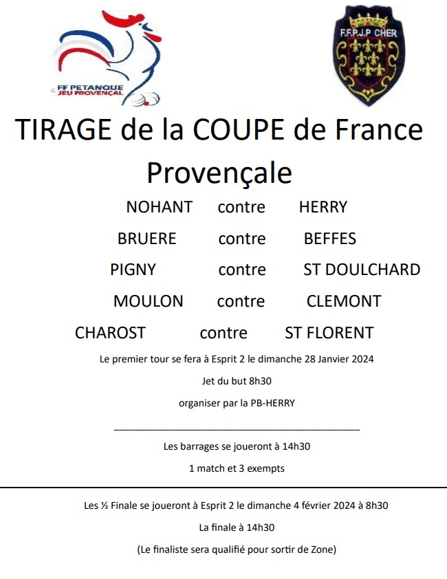 COUPE DE FRANCE JEU PROVENÇAL 2024